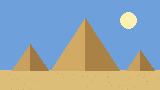 Pixel drawing of the pyramids at Giza